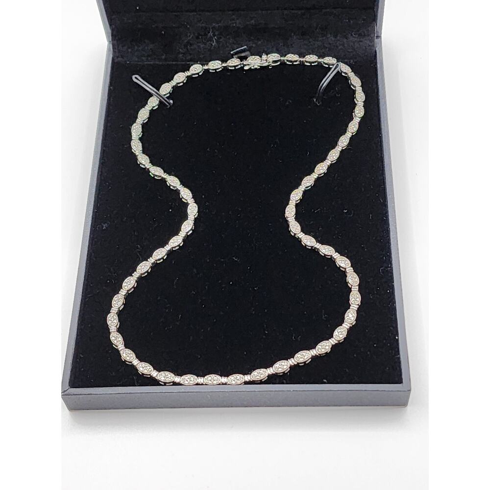 Sterling Silver 1/2ct TDW Diamond Tennis Necklace 17"